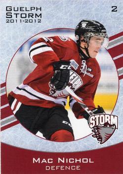 2011-12 M&T Printing Guelph Storm (OHL) #NNO Mac Nichol Front