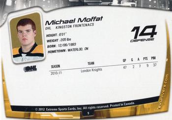 2011-12 Extreme Kingston Frontenacs (OHL) #9 Michael Moffat Back