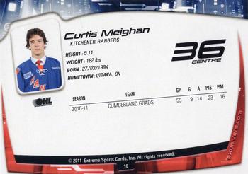 2011-12 Extreme Kitchener Rangers (OHL) #18 Curtis Meighan Back