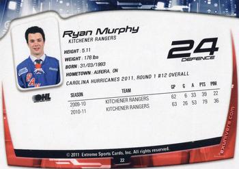 2011-12 Extreme Kitchener Rangers (OHL) #22 Ryan Murphy Back