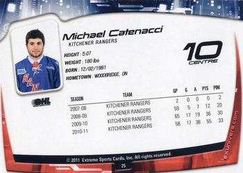 2011-12 Extreme Kitchener Rangers (OHL) #25 Michael Catenacci Back
