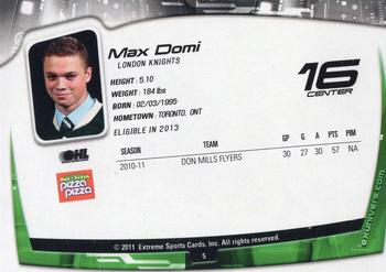 2011-12 Extreme London Knights (OHL) #5 Max Domi Back