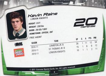 2011-12 Extreme London Knights (OHL) #8 Kevin Raine Back