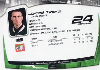 2011-12 Extreme London Knights (OHL) #10 Jarred Tinordi Back
