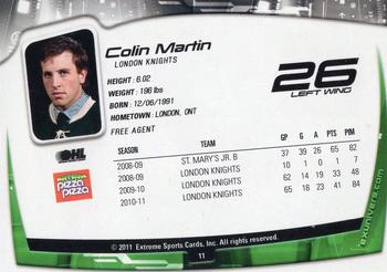 2011-12 Extreme London Knights (OHL) #11 Colin Martin Back