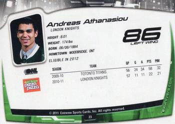2011-12 Extreme London Knights (OHL) #23 Andreas Athanasiou Back