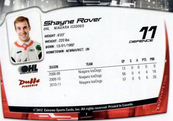2011-12 Extreme Niagara IceDogs (OHL) #7 Shayne Rover Back