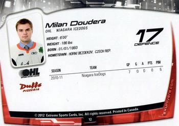 2011-12 Extreme Niagara IceDogs (OHL) #12 Milan Doudera Back
