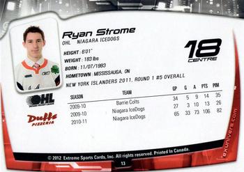 2011-12 Extreme Niagara IceDogs (OHL) #13 Ryan Strome Back