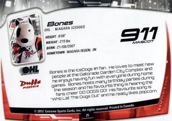 2011-12 Extreme Niagara IceDogs (OHL) #25 Bones Back