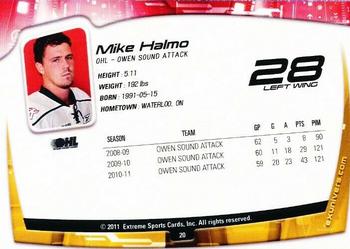 2011-12 Extreme Owen Sound Attack (OHL) #20 Mike Halmo Back