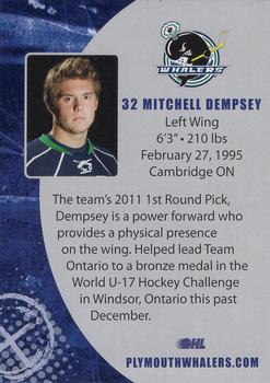 2011-12 Plymouth Whalers (OHL) #5 Mitchell Dempsey Back