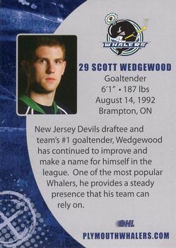 2011-12 Plymouth Whalers (OHL) #23 Scott Wedgewood Back