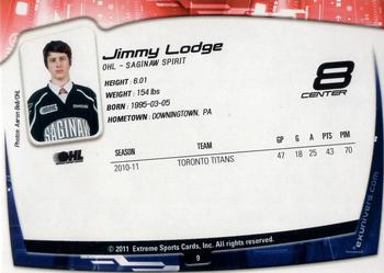 2011-12 Extreme Saginaw Spirit (OHL) #9 Jimmy Lodge Back