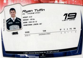 2011-12 Extreme Saginaw Spirit (OHL) #22 Ryan Tuffin Back