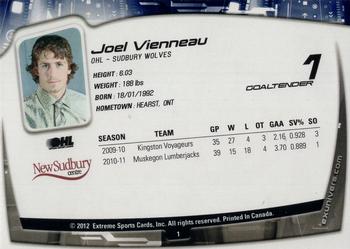 2011-12 Extreme Sudbury Wolves (OHL) #1 Joel Vienneau Back