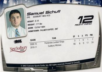 2011-12 Extreme Sudbury Wolves (OHL) #7 Samuel Schutt Back