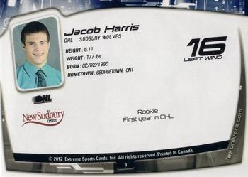 2011-12 Extreme Sudbury Wolves (OHL) #9 Jacob Harris Back