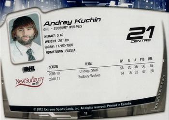 2011-12 Extreme Sudbury Wolves (OHL) #13 Andrei Kuchin Back