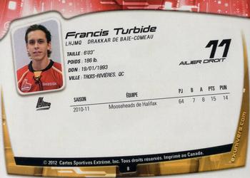 2011-12 Extreme Baie-Comeau Drakkar (QMJHL) #8 Francis Turbide Back