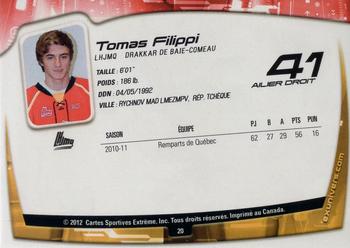 2011-12 Extreme Baie-Comeau Drakkar (QMJHL) #20 Tomas Filippi Back