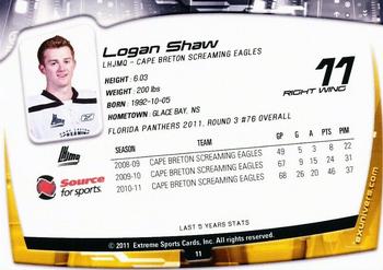 2011-12 Extreme Cape Breton Screaming Eagles (QMJHL) #11 Logan Shaw Back