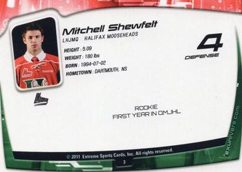 2011-12 Extreme Halifax Mooseheads (QMJHL) #3 Mitchell Shewfelt Back