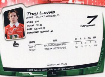 2011-12 Extreme Halifax Mooseheads (QMJHL) #6 Trey Lewis Back