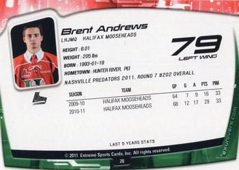 2011-12 Extreme Halifax Mooseheads (QMJHL) #20 Brent Andrews Back