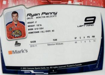 2011-12 Extreme Moncton Wildcats (QMJHL) #8 Ryan Penny Back