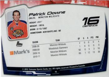 2011-12 Extreme Moncton Wildcats (QMJHL) #10 Patrick Downe Back