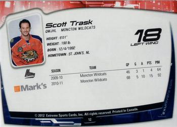 2011-12 Extreme Moncton Wildcats (QMJHL) #12 Scott Trask Back
