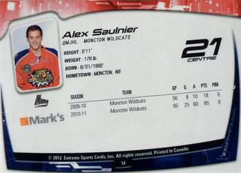 2011-12 Extreme Moncton Wildcats (QMJHL) #14 Alex Saulnier Back