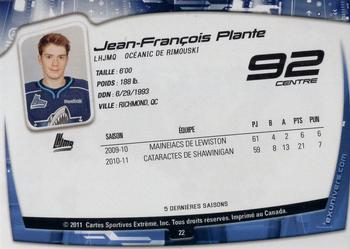 2011-12 Extreme Rimouski Oceanic (QMJHL) #22 Jean-Francois Plante Back
