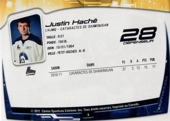 2011-12 Extreme Shawinigan Cataractes (QMJHL) #8 Justin Hache Back