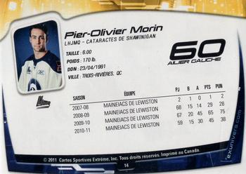 2011-12 Extreme Shawinigan Cataractes (QMJHL) #14 Pier-Olivier Morin Back