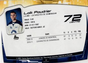 2011-12 Extreme Shawinigan Cataractes (QMJHL) #17 Loik Poudrier Back