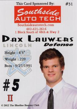 2011-12 Lincoln Stars (USHL) #31 Dax Lauwers Back