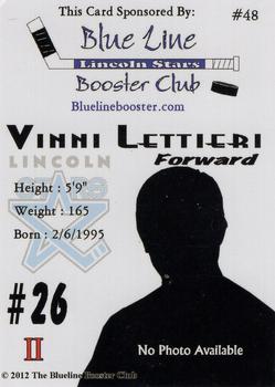 2011-12 Lincoln Stars (USHL) #48 Vinni Lettieri Back