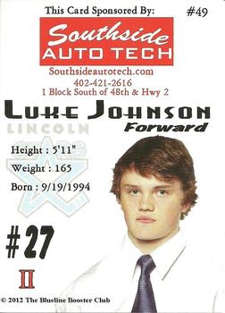 2011-12 Lincoln Stars (USHL) #49 Luke Johnson Back