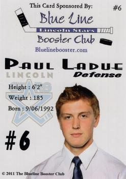 2011-12 Lincoln Stars (USHL) #6 Paul LaDue Back