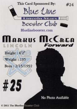 2011-12 Lincoln Stars (USHL) #24 Markus McCrea Back