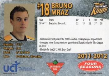 2011-12 Canadian Tire Brandon Wheat Kings (WHL) #NNO Bruno Mraz Back