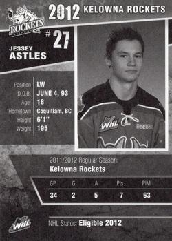 2011-12 Kelowna Rockets (WHL) #NNO Jessey Astles Back