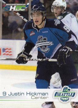 2011-12 Booster Club Seattle Thunderbirds (WHL) #18 Justin Hickman Front