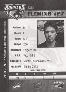 2011-12 Swift Current Broncos (WHL) #NNO Erik Fleming Back