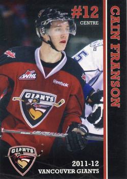 2011-12 Vancouver Giants (WHL) #NNO Cain Franson Front