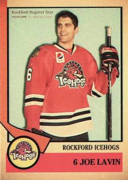 2012-13 Rockford Register Star Rockford IceHogs (AHL) #4 Joe Lavin Front