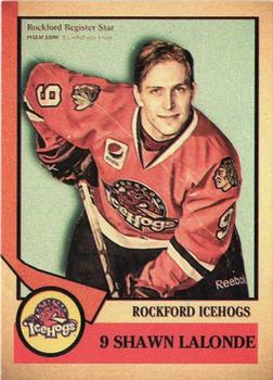 2012-13 Rockford Register Star Rockford IceHogs (AHL) #7 Shawn Lalonde Front