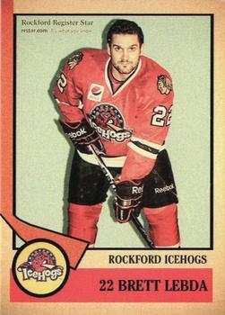 2012-13 Rockford Register Star Rockford IceHogs (AHL) #18 Brett Lebda Front
